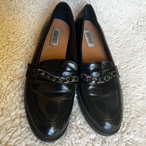 ESPIRIT Florence Vintage 90s Black Patent Leather Loafers